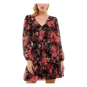 CRYSTAL DOLLS Womens Green Tie Pullover Elastic Waist Lined Dress XS